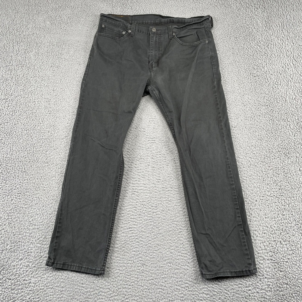 Levis Jeans Mens 36x30 Gray 502 Taper Fit Regular Tapered Stretch Denim Pants